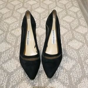 Manolo Blahnik black suede pumps sz 8.5